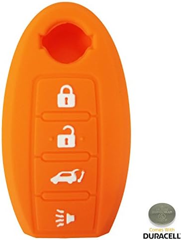 Remote Store 4 Button Red Silicone Protector Cover/Jacket For Nissan Smart Remote Extra Duracell Battery Included