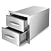 VEVOR Outdoor Kitchen Drawers 14W x 14.3H x 23D Inch, Flush Mount Double BBQ Drawers Stainless Steel with Handle, BBQ Island Drawers for Outdoor Kitchens or Grill Station