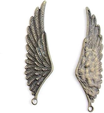 10 Pieces Jewelry Making Charms Angel Wings retro vintage supply bulk antique