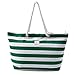 Large Waterproof Striped Tote Beach Bag - Top Zipper Closure - Waterproof Lining - Tote Shoulder Bag For Gym Beach Travel (Striped Green)