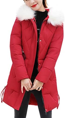 PAQOZ Women Winter Warm Thick Outerwear Hooded Coat Slim Cotton-Padded Jacket
