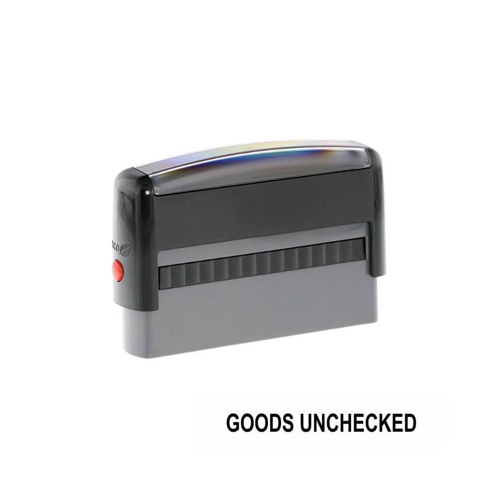 Goods Unchecked Stamp – Self Inking Black Ink Stamper – 67 x 8mm