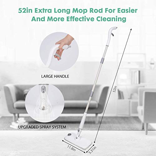Homitt Upgraded Spray Mop for Hardwood Floor Cleaning, 360 Degree Rotation Dry and Wet Mop with 350 ml Water Tank for Cleaning Floor and Tile, 3 Washable and Reusable Microfiber Floor Mop Pads