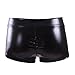 HDE Women's Shiny Metallic Booty Shorts Liquid Wet Look Hot Pants Dance Bottoms,Black,Small