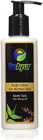 GoAyur Ayurvedic Body Lotion Insta Hydrating Normal Skin Moisturizer &amp; Natural Body Lotion, Shea Butter, Vitamin C, 100% Herbal Actives, Natural Fragrance, Neem Tulsi, 7 oz