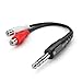 TNP Premium Dual Female RCA to 1/4 Inch Male TRS Splitter Cable - 6.35mm Dual Female RCA to TRS Cable Plug, 1/4 to RCA Dual Female Y Connector Adapter for Stereo Jack, 8 Inch