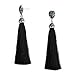 Black Tassel Fringe Earrings for Women Girls Tassel Dangle Drop Statement Vintage Black Thread Silk Tassel Earrings Fashion Jewelry Gifts