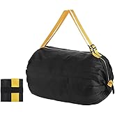 Defrko Reusable Shopping Bags, Foldable Grocery Storage Tote, Waterproof Oxford Cloth Duffle for shop, Large Durable Heavy Duty, Black