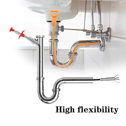 image for Sugelary Drain Snake, Drain Clog Remover Drain Snake Hair Tool Metal O