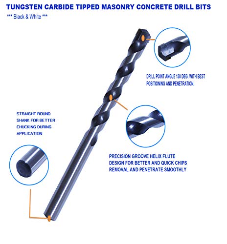 image for Max-Craft 1/8 Inch 10Pcs Pack Masonry Drill Bit Concrete Carbide tippe