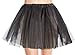 Women's, Teen, Adult Classic Elastic 3, 4, 5 Layered Tulle Tutu Skirt (One Size, 3Layer-Black)