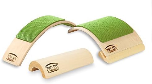 Sae Arc Spine Stretching Equipment Therapeutic Device Combo (Wooden Pillow, Back & Lumbar Stretcher, Back Flex & Posture) - Green by SENYX