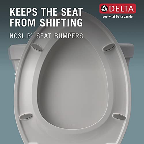 Delta Faucet Elongated SlowClose White Toilet Seat with Non