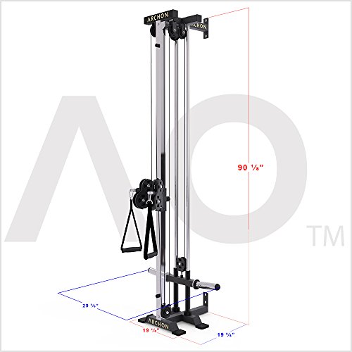 ARCHON Wall Mount Commercial Ball Bearing Cable Station | 17 Position Adjustable Dual Pulleys | Home Gym Equipment | Cable Crossover Machine | Weight Machine | Cable Pulldown | Functional Trainer