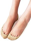 VERO MONTE 4 Pairs Womens TRULY No Show Socks (Black+Nude, 7.5-9) -Cotton Liners
