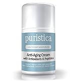 Anti-Aging Face & Eye Cream for Wrinkles, Puffiness, Dark Circles & Brighter Skin - 98% Natural, 72% Organic - Vitamin C & E, ALA, AHA, CoQ10, Peptides - Puristica