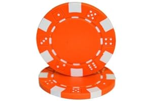 Brybelly Clay Composite Striped Dice 11.5-gram Poker Chips (100-pack) - Blank Non-denominated Poker Chips - Custom Cash Games and Home Casino Poker Nights