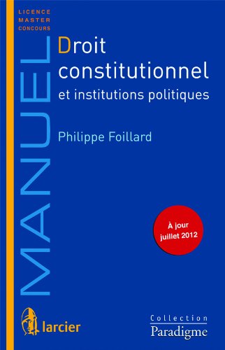 Droit constitutionnel et institutions politiques