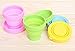 Gouda Select Collapsible Silicone Cup for Travel Camping School Outdoor (1 Set contains 4 cups - 1 Green, 1 Yellow, 1 Blue, 1 Pink)