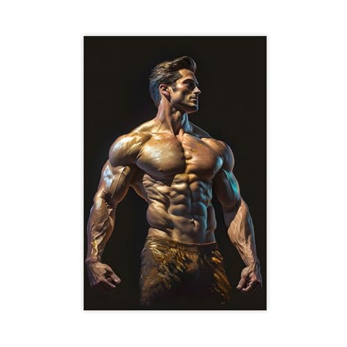 HMLZSJ Nude Muscle Male Torso Portrait Art Gay