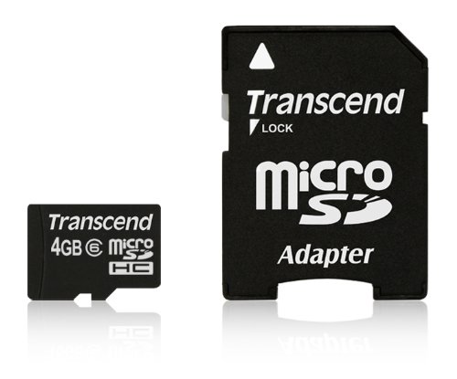 Transcend 4 GB microSDHC Class 6 Flash Memory Card TS4GUSDHC6E