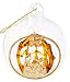 Spun Glass Holy Family with Star Nativity Religious Christmas Ornaments, 2 1/2 Inch