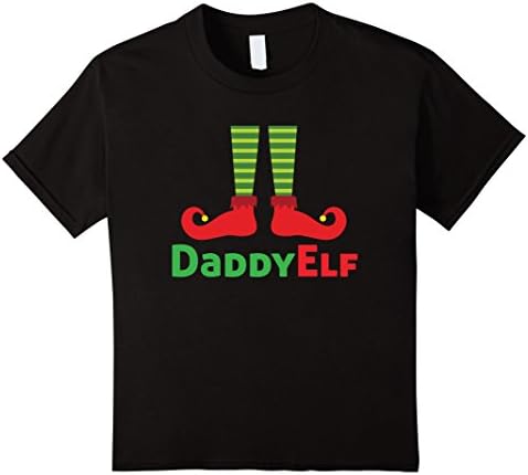 Kids Daddy Elf Family Portrait Christmas Picture Greeting Cards 12 Black
