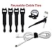Desktop Cable Organizer, Weighted, No Bad Smell, Bundled with 4 Reusable Cable Ties (Black)