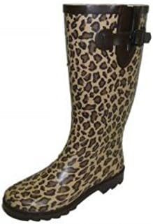 MST416B - Leopard Print: Lady Rubber Rain Boot Size 9