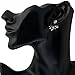 Lady Clear Crystal Leaf Feather Ear Jacket Earrings Back Ear Cuffs Stud Earrings for Women SUNSCSC (Black & Silver)