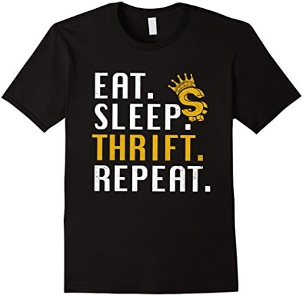 Mens Eat Sleep Thrift Repeat Shirt 3XL Black