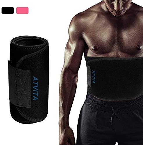 ATVITA Waist Trimmer Belt Promotes Sweat Slimmer Belt Stomach Wrap Belly for Women & Men Exercise Workout Adjustable Power Strap Muscle & Back Support