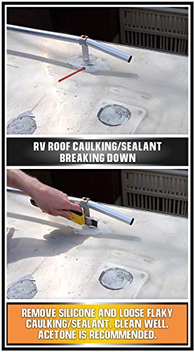 RV Flex Repair Self Leveling Caulking Lap Sealant | White | 4 - 10 oz Tubes of RV Caulk | RV Sealant and Exterior Caulking | For Rubber Roof | EPDM | RV Leveling | Camper Caulking | Camper Sealer - Thumbnail 2