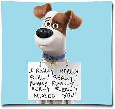 3D Animated Comedy Film The Secret Life Of Pets Max Cotton Sateen Pillow Case Cushion Cover (18"x 18")