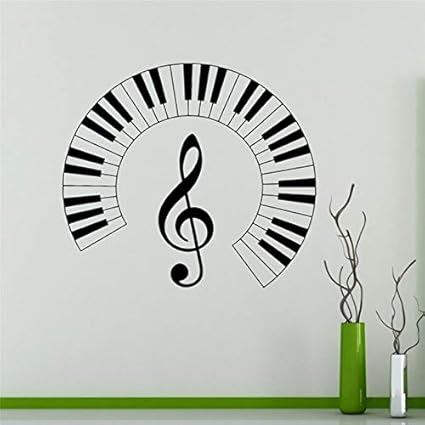 Ahongqiqu Pegatinas de Pared Teclas de Piano calcomanías de Pared Notas