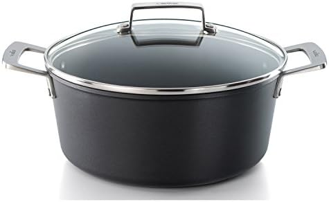 ValiraAire Reinforced Non-Stick Scratch Resistant Cast Aluminum Tall Casserole Saucepan with Glass Lid, Induction Ready, 4-Quart, 9.4" Diameter