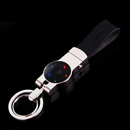 LSQR Car Keychain,New Exotic Personality Creative Cool Colorful Flashing Metal Belt Key Chain