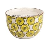 Paddywax Candles Boheme Collection Candle in Hand Painted Ceramic Bowl, 12.5-Ounce, Black Coconut and Amber