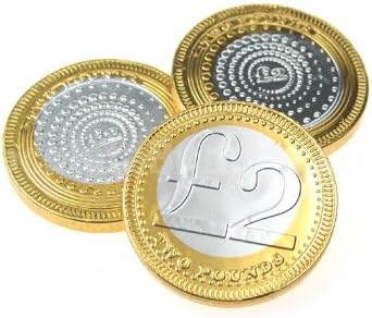 Milk Chocolate 38mm Two Tone Gold Silver ¬£2 Coins (Pack of 10)