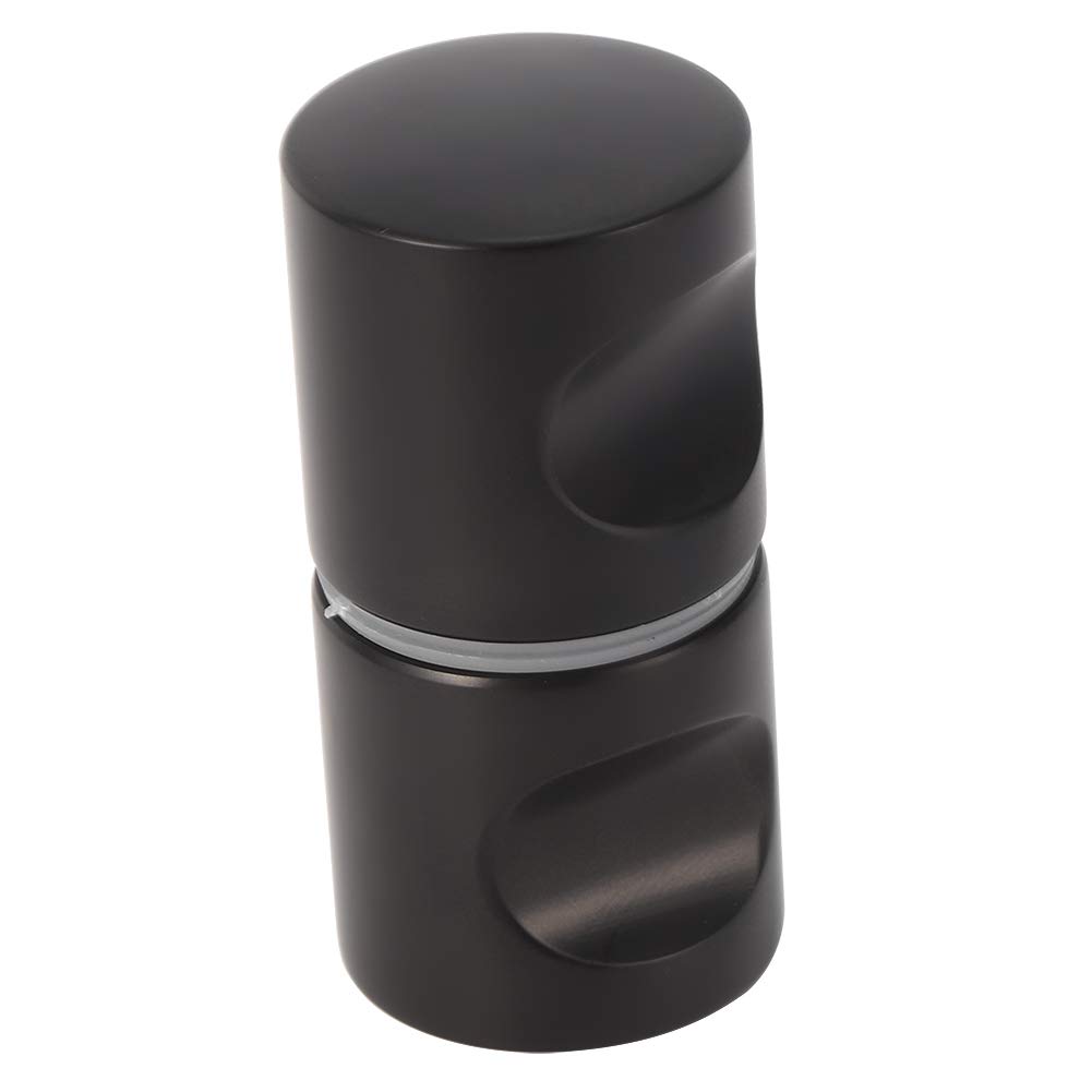 Aluminum Alloy Single Hole Glass Door Back-to-Back Pull Knob Handle Hardware, Shower Door Handle Door Handles Black for Home Bathroom Shower Room Matte Black (1)