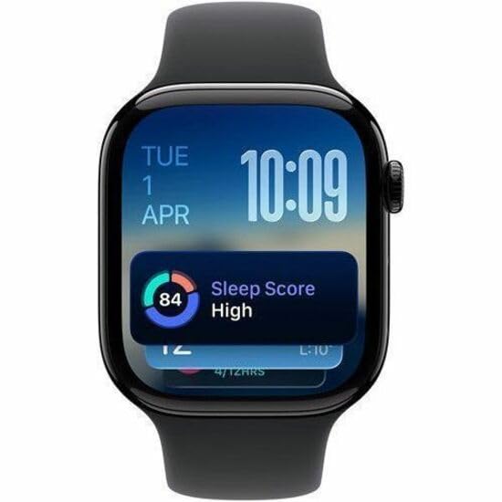 Reloj inteligente Apple Watch Series 11 [GPS 42 mm] con caja de aluminio en negro azabache y correa deportiva negra - S/M. Puntuación del sueño, Monitor de actividad física, Monitoreo de la salud, Pantalla siempre activa, Resistente al agua