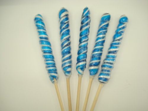 9 inch Twist Twirly Unicorn Lollipops 12 units 1oz Dark Blue & White Long Lollipops With Wooden Stick