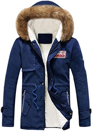 Mens Hoodies Fleece Inner Fur Lined Winter Jacket Warm Sweater Zip up Outwear Coat