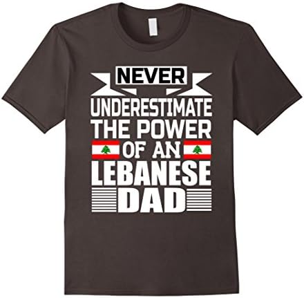Mens Storecastle: Lebanese Dad Father's Day Lebanon  Flag T-Shirt Small Asphalt