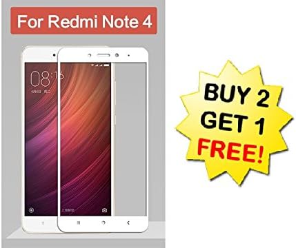 Xiaomi Redmi Note 4 White Color Full Screen Tempered Glass Screen Protector