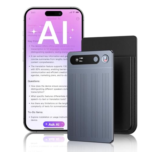 AI Voice Recorder, Note Voice Recorder with AI Transcribe and Summarize, 64GB Portable Digital Recorder Supports 134 Languages Voice to Text with App Control, Recording Device for Lectures Meetings
