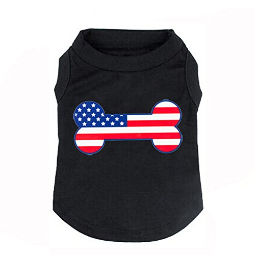 BBEART Pet Clothes, Little Dog Bone Printed T-shirt Breathable Cotton Vest Sleeveless Costume Spring and Summer Apparel For Small Dog Puppy Cat