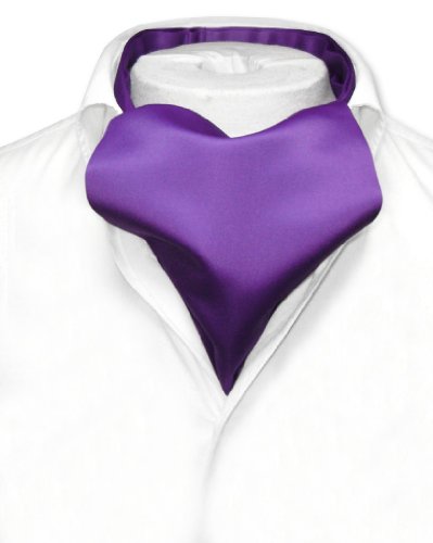 Vesuvio Napoli ASCOT Solid PURPLE INDIGO Color Cravat Men's Neck Tie