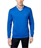 Tommy Hilfiger Mens Knit Ribbed Trim V-Neck Sweater