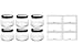 JUVITUS 8 oz Tuscany Clear Plastic Jar PET with Black Smooth Lid (6 pack)